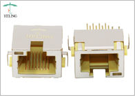Tab Up Shielded Overhangs RJ45 Board Mount Connector Through Hole PCB Mounting